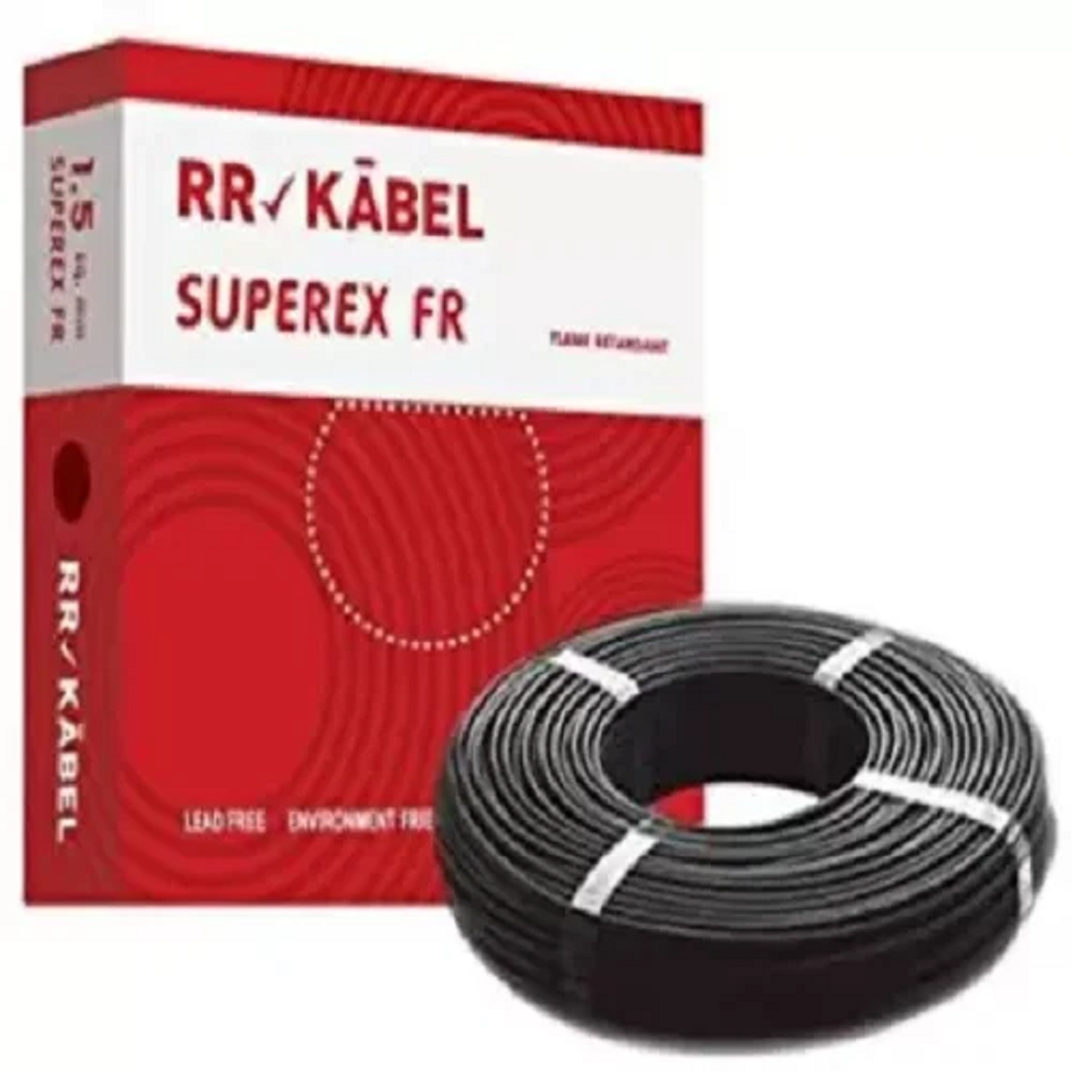 1.5 Sqmm RR FR Single Core Copper Wire (90 Mtr) With PVC Insulated for House 38 Industrial Uses (Bla