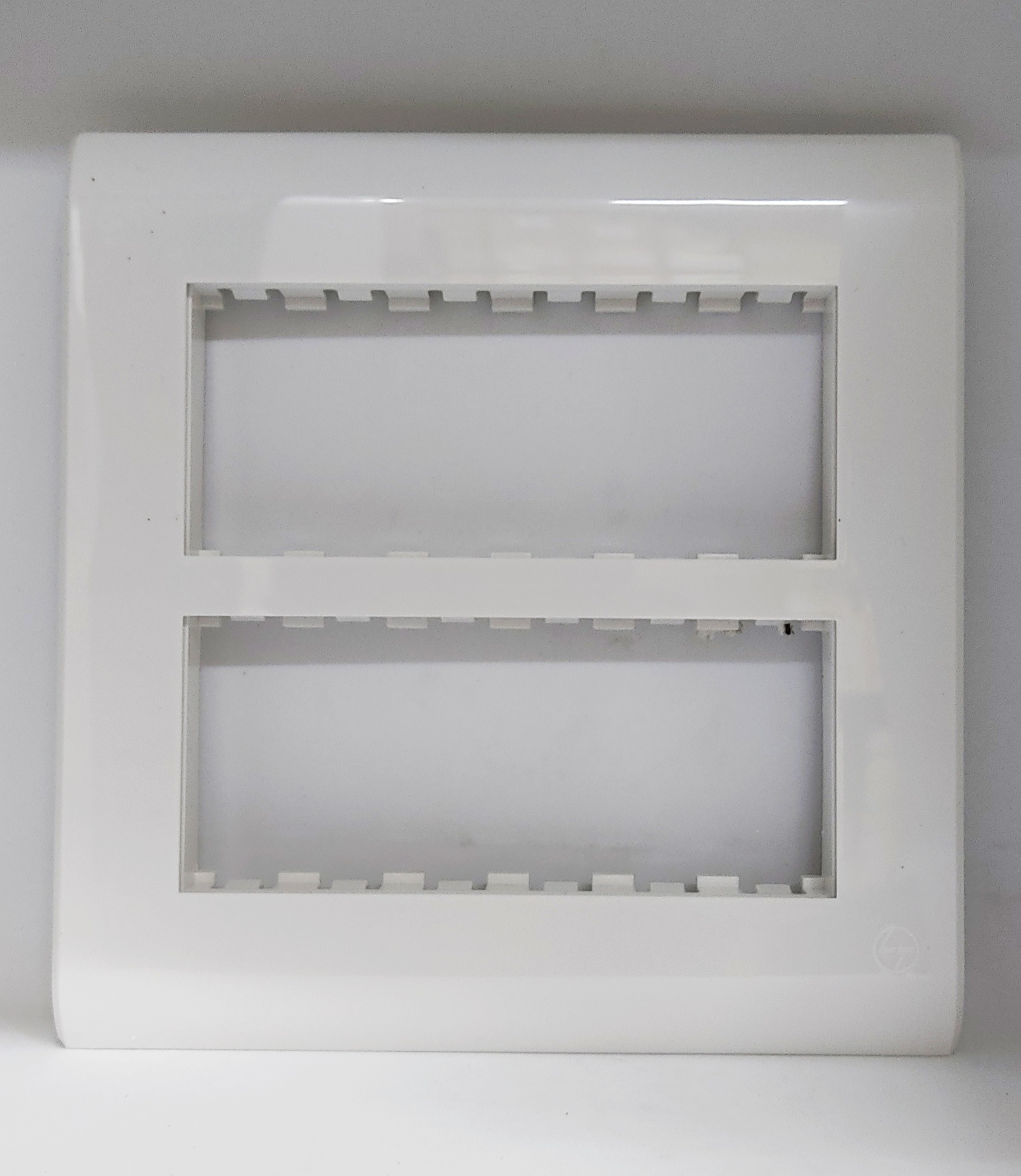 12 module, Cover Plate with Base Frame, L&T ORIS - White