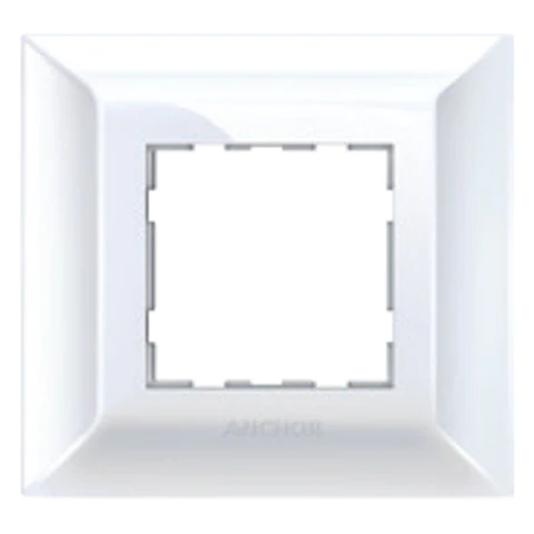 2 Module Cover Plate with Base Frame, Anchor Ziva - White