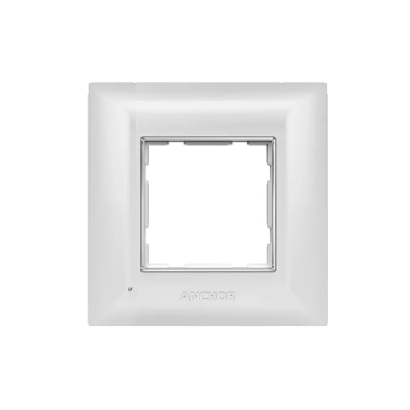 2 Module Plate With Chrome Collar, Anchor Ziva - White