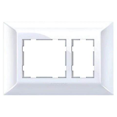 3 Module Cover Plate with Base Frame, Anchor Ziva - White