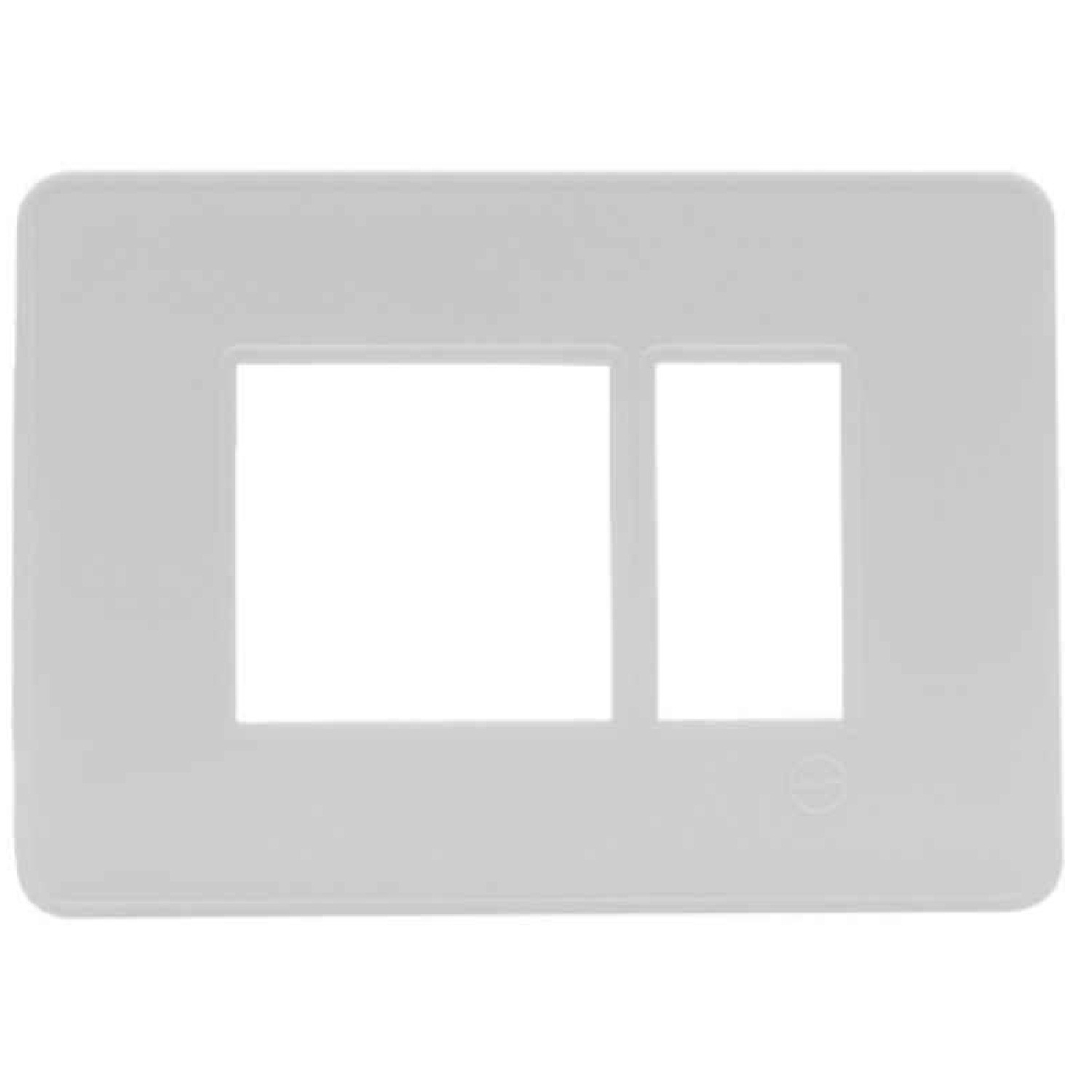  LT Engem  3 Module (Regular) Cover Plate with Base Frame- White