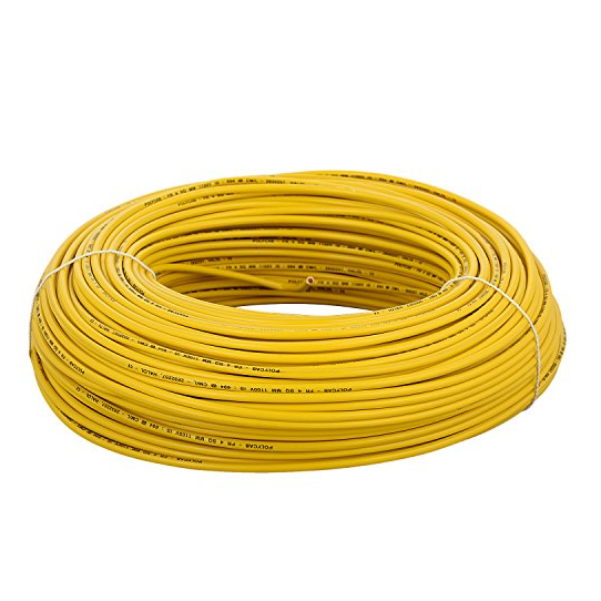 Polycab FR-LS 1 SQ-MM, (300 Meters) PVC Insulated Copper Wire Single Core (Yellow)