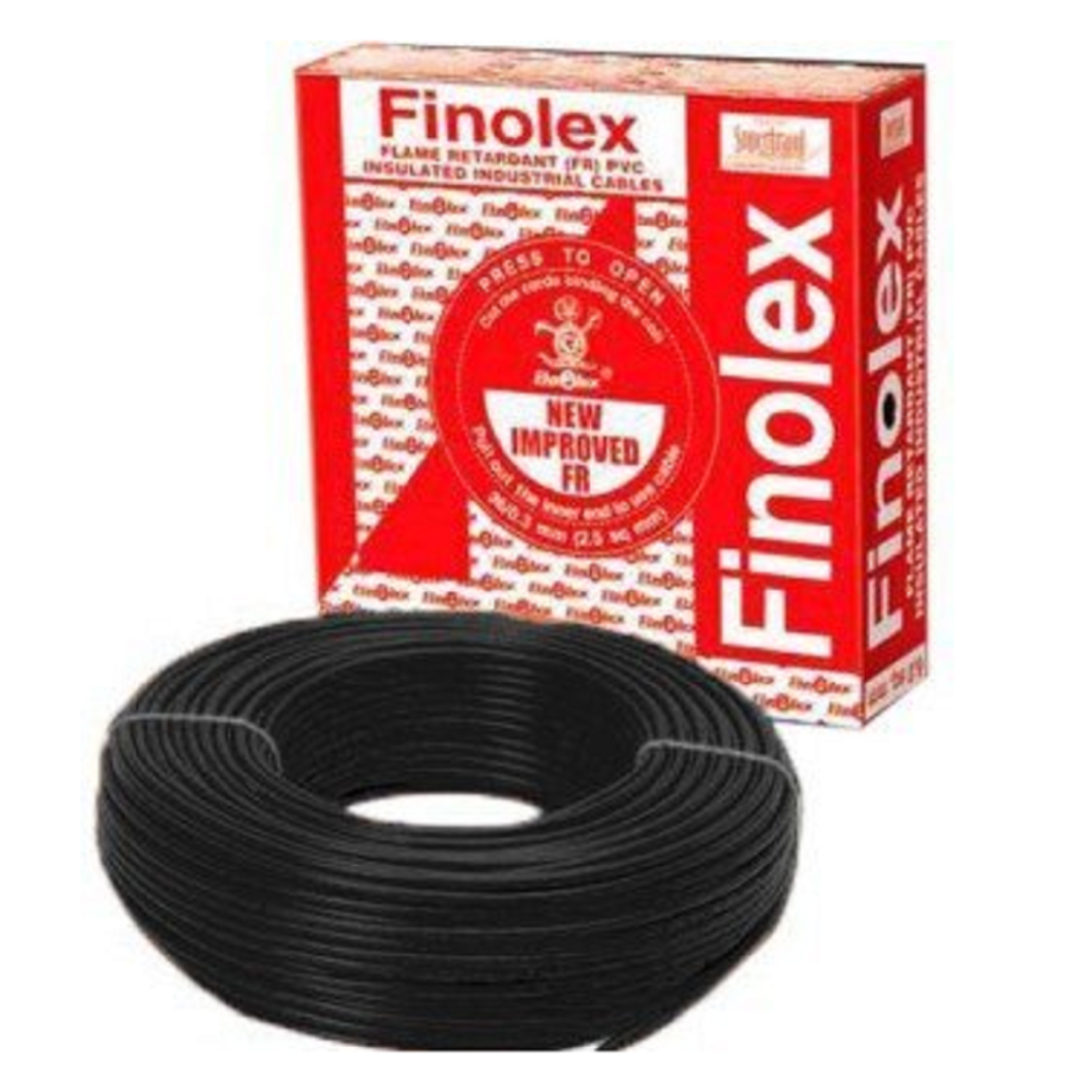 1.0 Sqmm Finolex FR Single Core Copper Wire 90 MTR With PVC Insulated for House 38 Industrial (Black