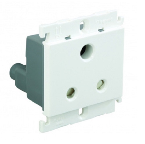 6 Amp 3 Pin Universal Socket 2 Module , Legrand Mylinc - White