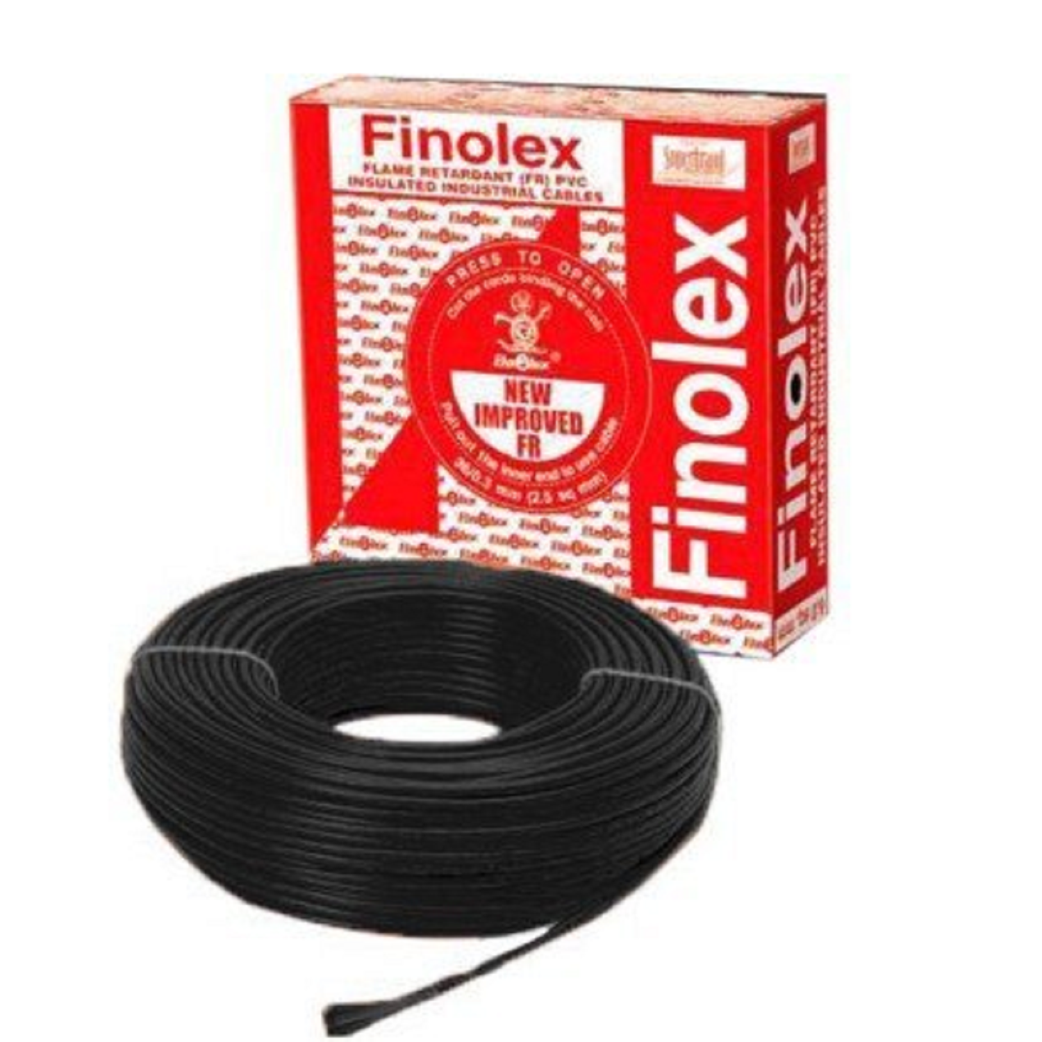 1.5 Sqmm Finolex FR Single Core Copper Wire (90 Mtr) With PVC Insulated for House 38 Industrial Uses