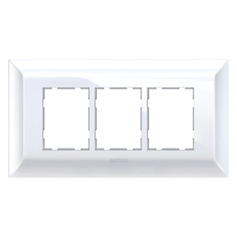 6 Module Cover Plate with Base Frame, Anchor Ziva - White