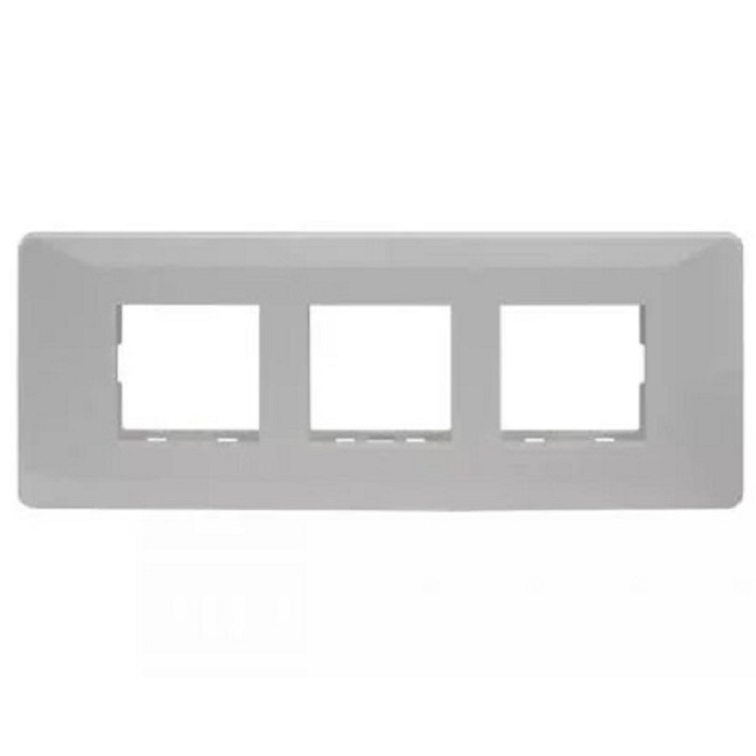 LT Entice 6 Module (Regular) Cover Plate with Base Frame - White
