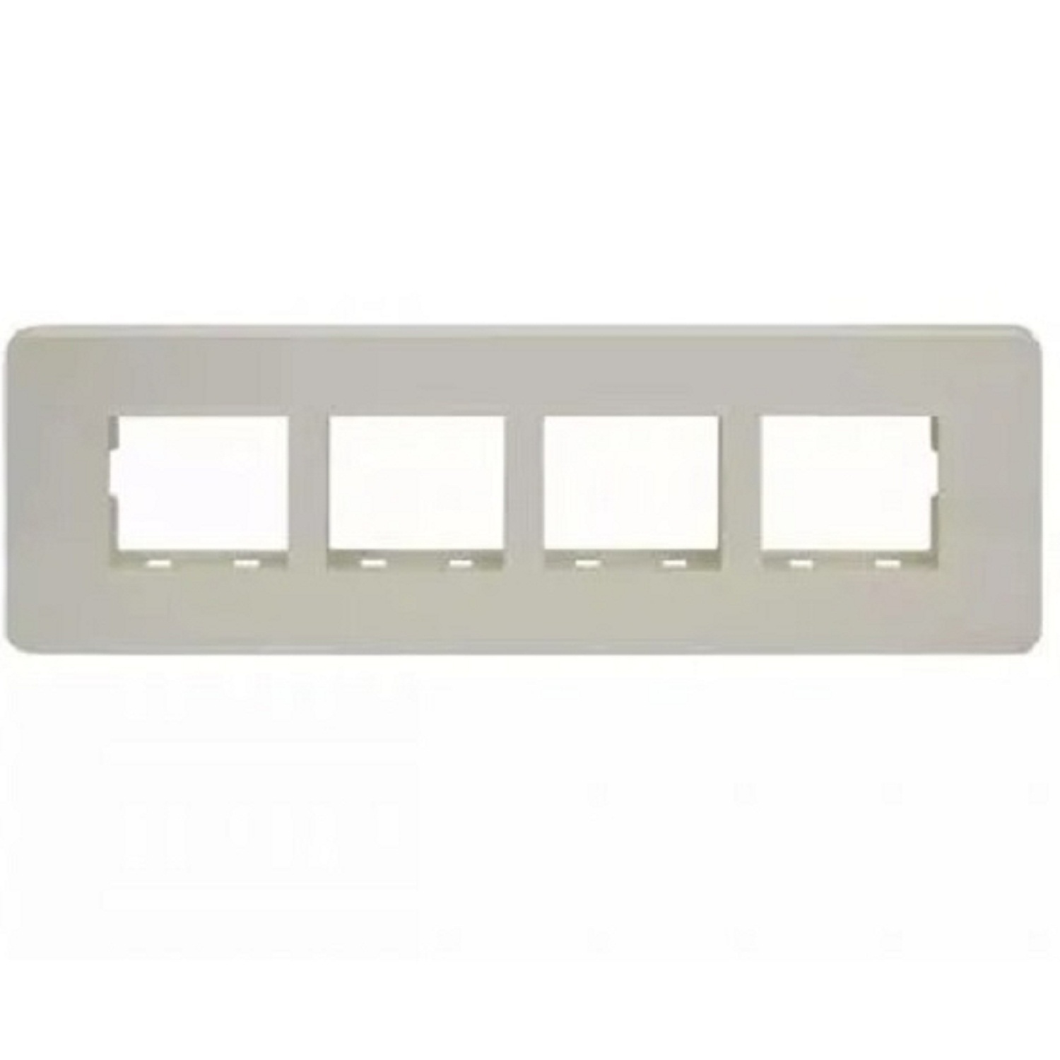  LT Engem  8 Module (Regular) Horizontal Cover Plate with Base Frame- White