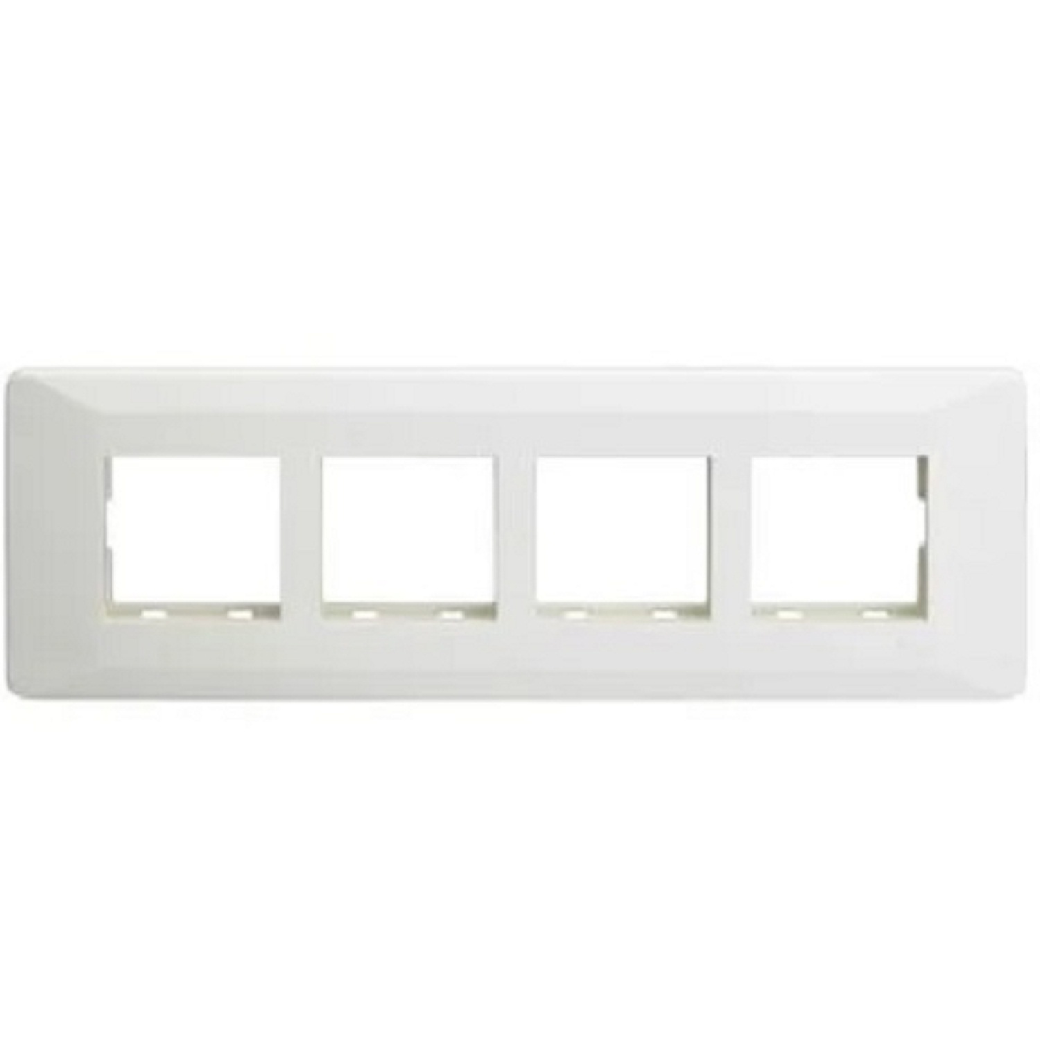 LT Entice 8 Module (Regular) Horizontal Cover Plate with Base Frame - White