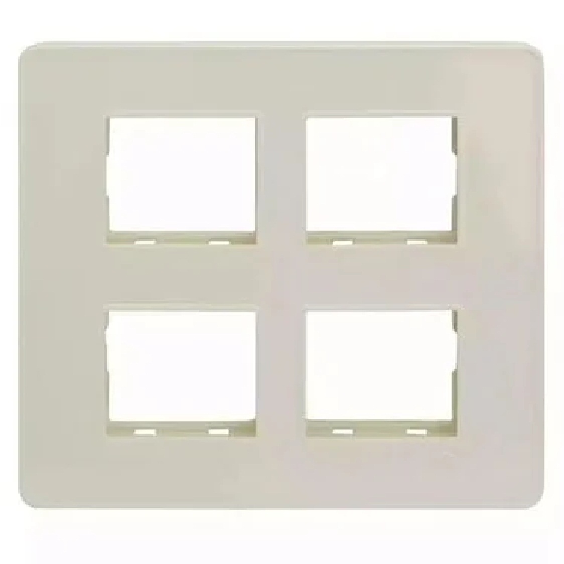 LT Entice 8 Module (Regular) Square Cover Plate with Base Frame - White