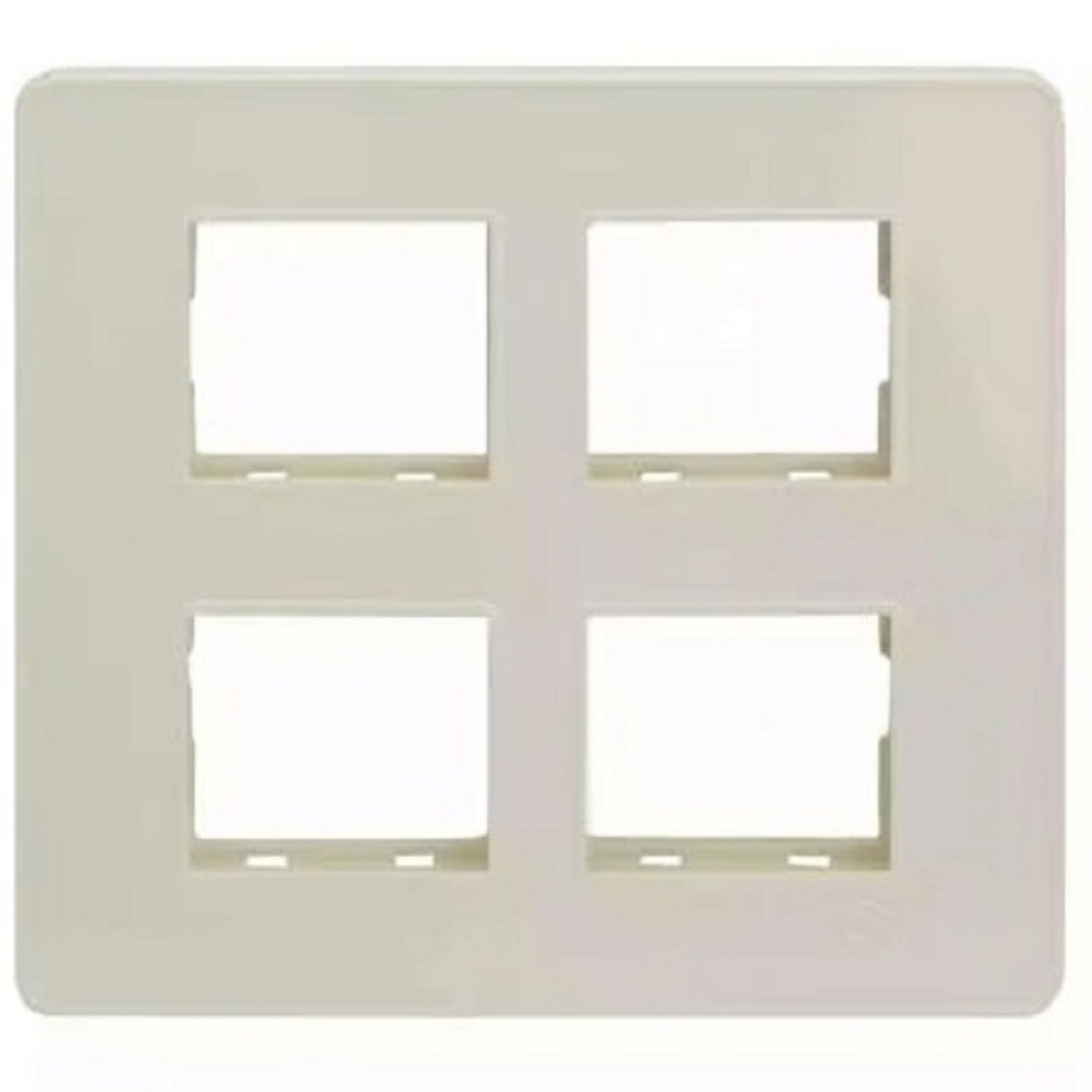  LT Engem  8 Module (Regular)  Square Cover Plate with Base Frame- White
