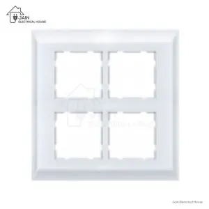 8 Module (Square) Plate With Chrome Collar, Anchor Ziva - White