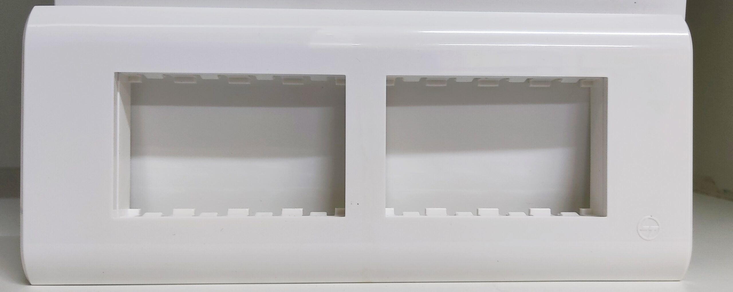 8 Module (Horizontal) Cover Plate with Base Frame , L&T ORIS - White