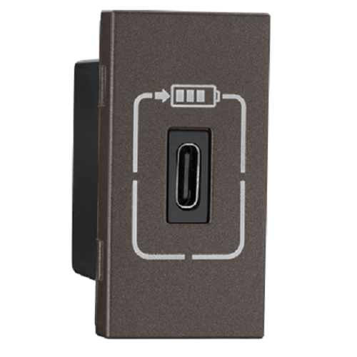 USB Charger, Single Port, 1500mA, 5V, 1Module , Legrand Myrius - Black