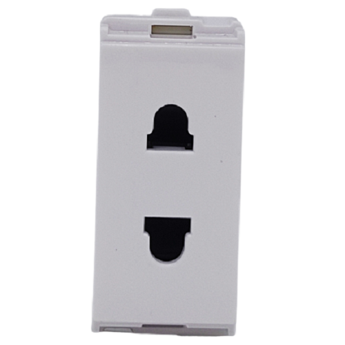 LT Engem 6 Amp, 2 Pin Socket with shutter ,1 Module - White