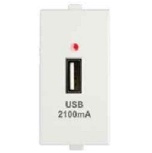 Anchor Penta USB charger - 2.1A, 1Modular, 1Port - White