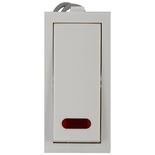 Anchor Roma  20Amp, 1Way Switch With Indicator (1Module) - White