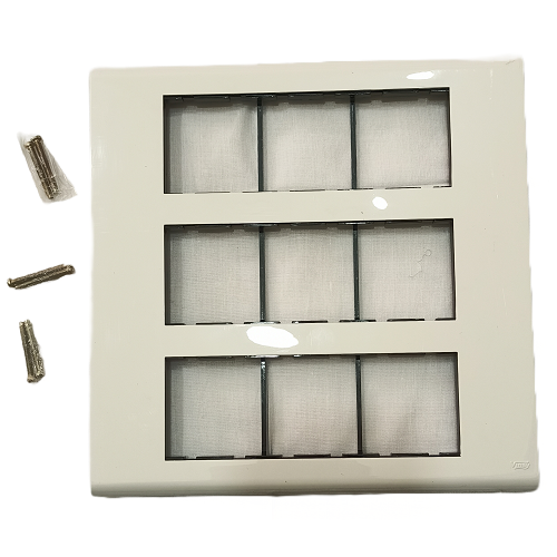 18 Module Cover Plate with Base Frame (A3 Series), Vinay Adora - White