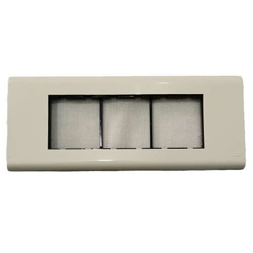 6 Module Cover Plate with Base Frame (A1 Series), Vinay Adora - White