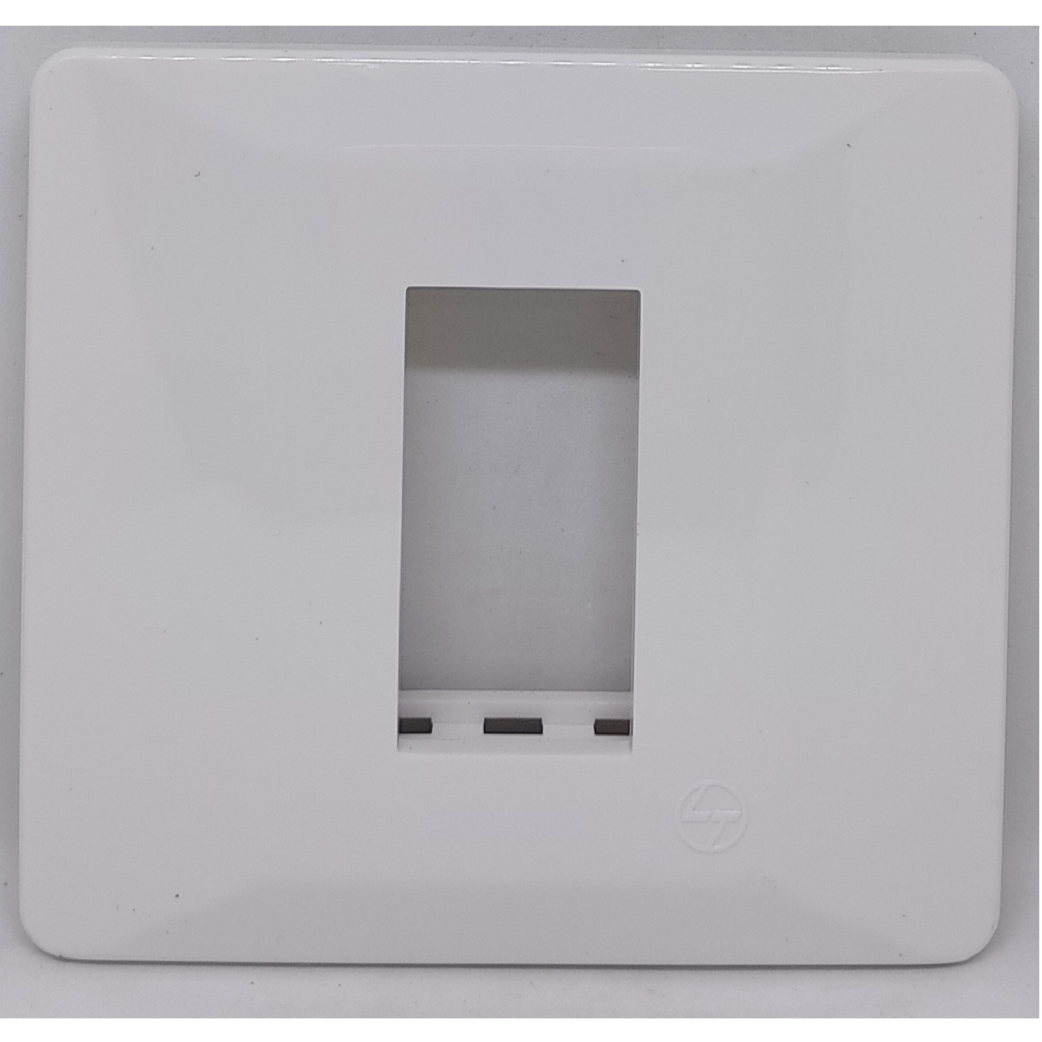 LT Entice 1 Module (Regular) Cover Plate with Base Frame - White