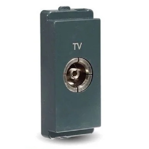 Schneider Livia TV Socket Outlet ,1 Module - Pebble Grey