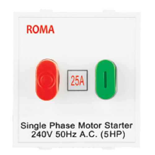 Anchor Roma 25Amp, Motar Starter Switch (2Modular) - White