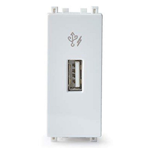 Schneider USB Charger, Double Port, 2100mA, 5V, 2 Module ,  Opale - White