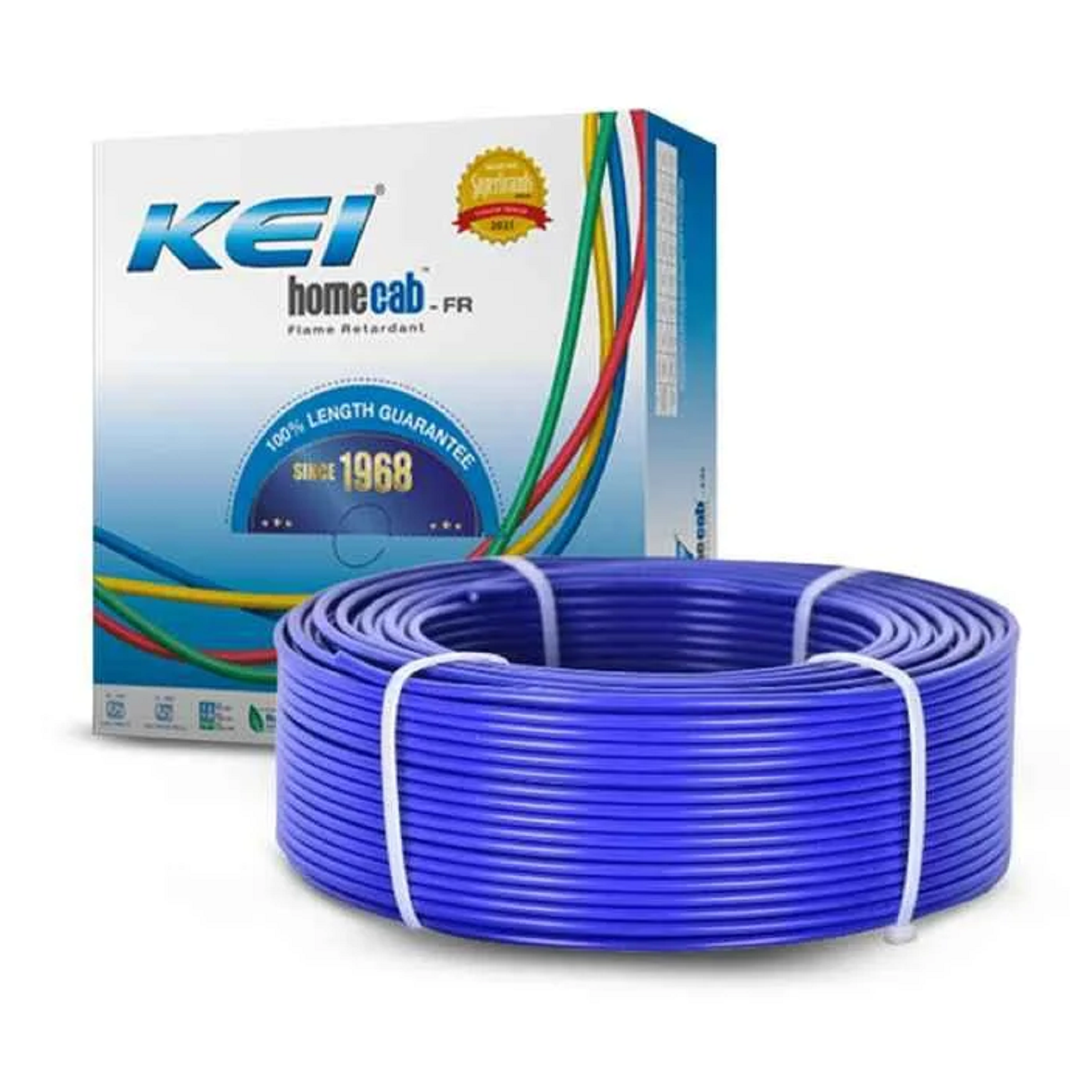 1.0 Sqmm KEI FR Single Core Copper Wire 90 MTR With PVC Insulated for House 38 Industrial (Blue)