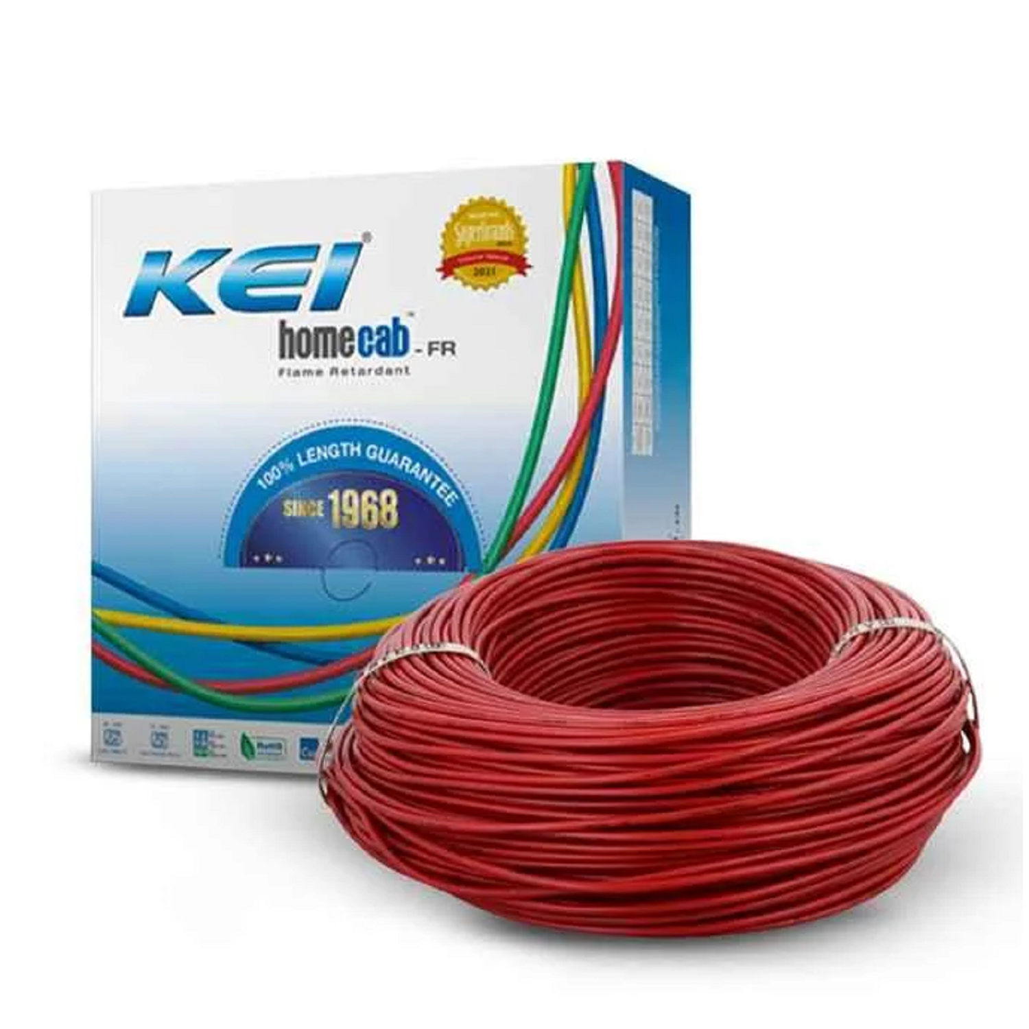 6.0 Sqmm KEI FR Single Core Copper Wire (90 Mtr) With PVC Insulated for House & Industrial Uses (Red