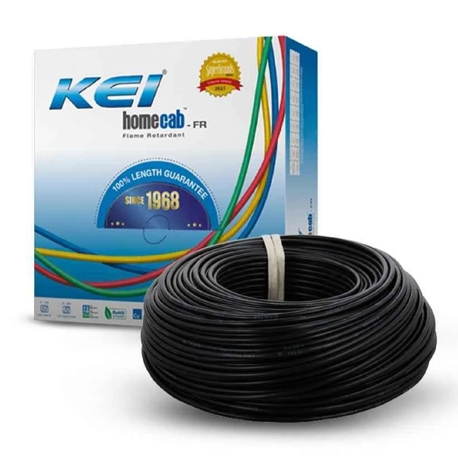 1.0 Sqmm KEI FR Single Core Copper Wire 90 MTR With PVC Insulated for House 38 Industrial (Black)